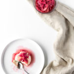 creme fraiche panna cotta with ginger roasted rhubarb