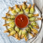 ricotta and herb stuffed squash blossoms