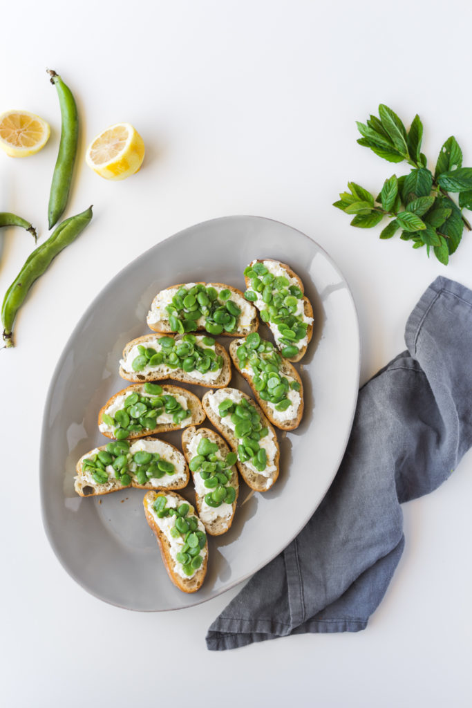 fava bean ricotta crostini-- with spice seasonal food blog