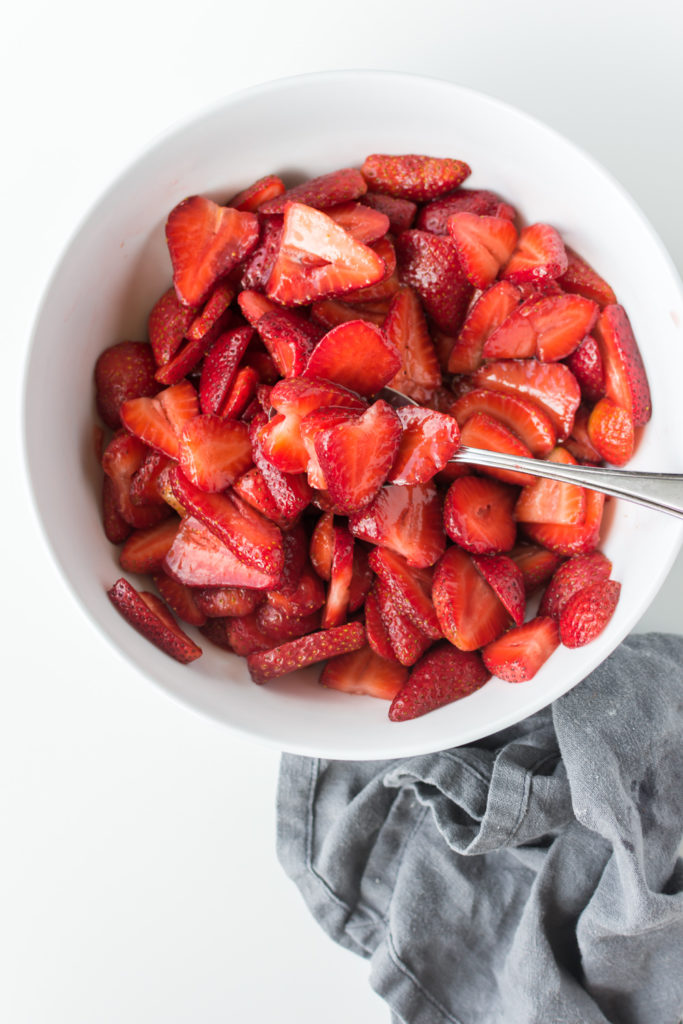 sugar macerated strawberries