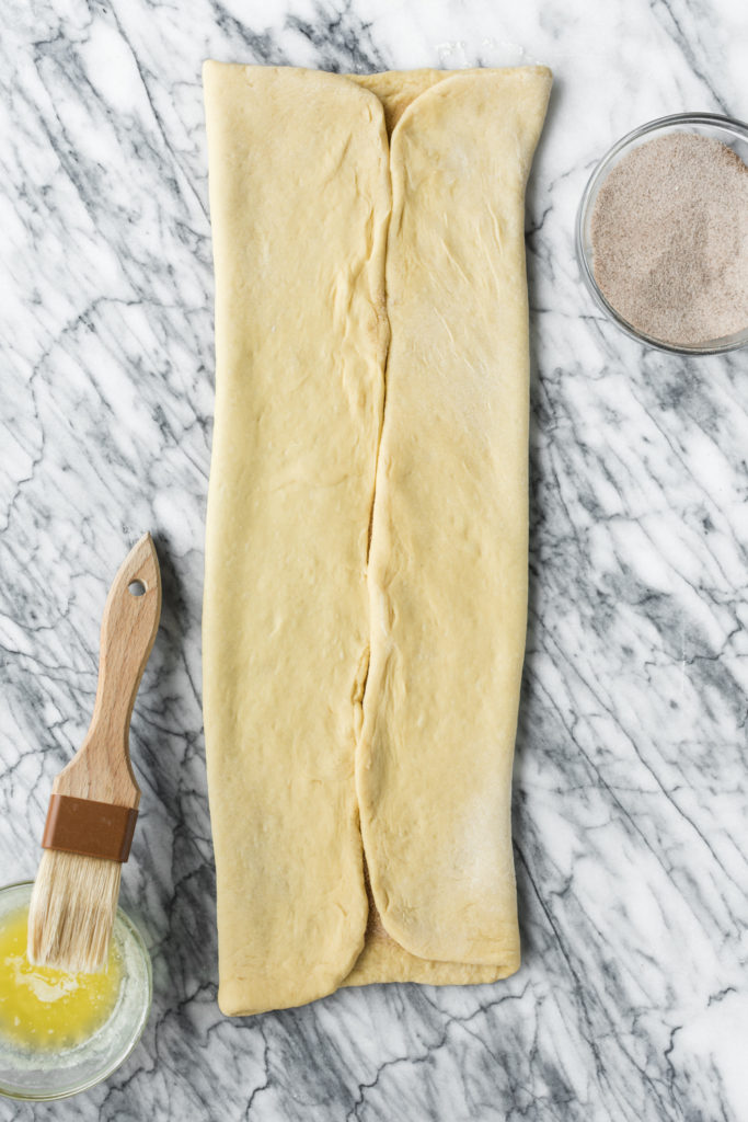 rolling out dough for swirl bread