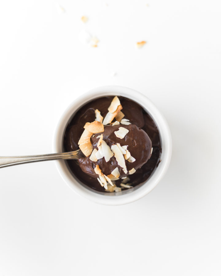 dark chocolate coconut milk pudding