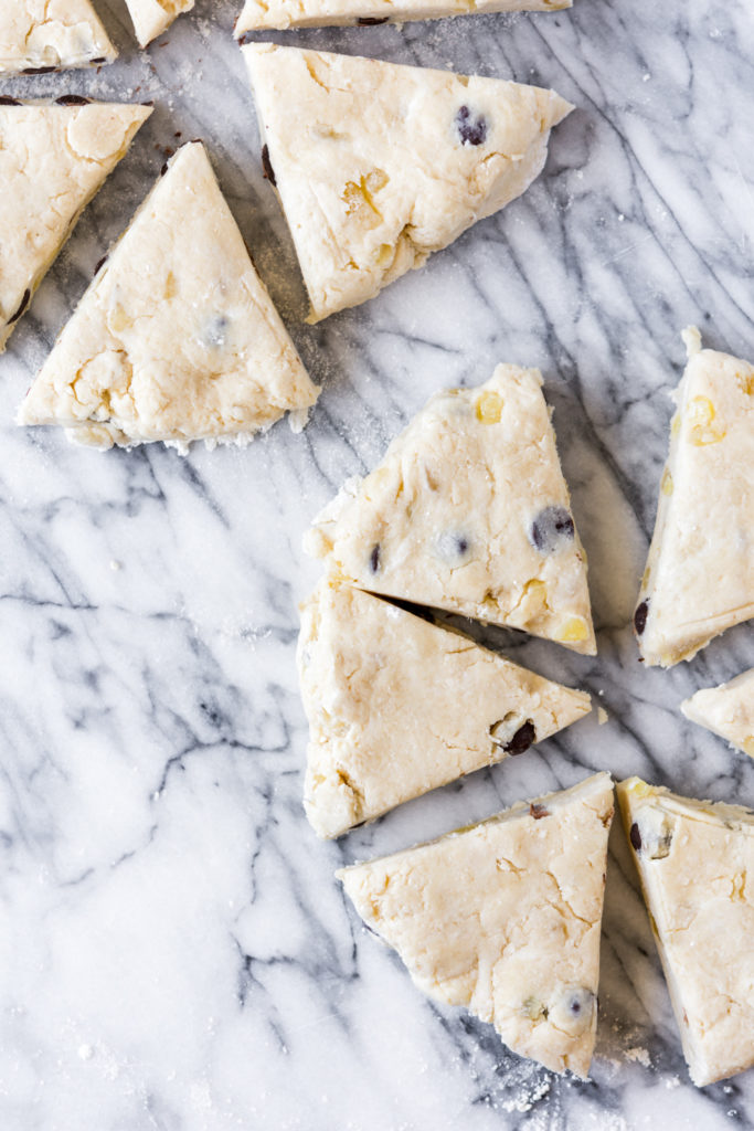 shaping and cutting baked good into wedges