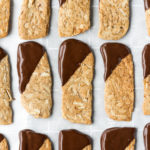 dark chocolate dipped crunchy almond cookies-- withspice seasonal food blog
