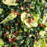 shaved brussel sprout and kale salad