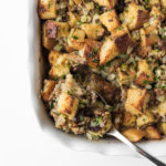 sourdough stuffing with sour cherries and sausage