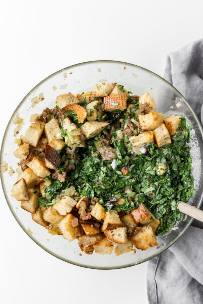 sourdough stuffing with sausage and tart cherries