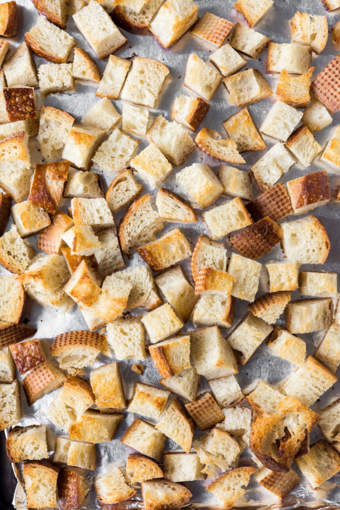 toasting sourdough croutons