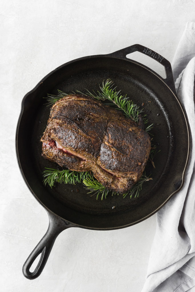 porcini crusted whole beef tenderloin with red wine sauce