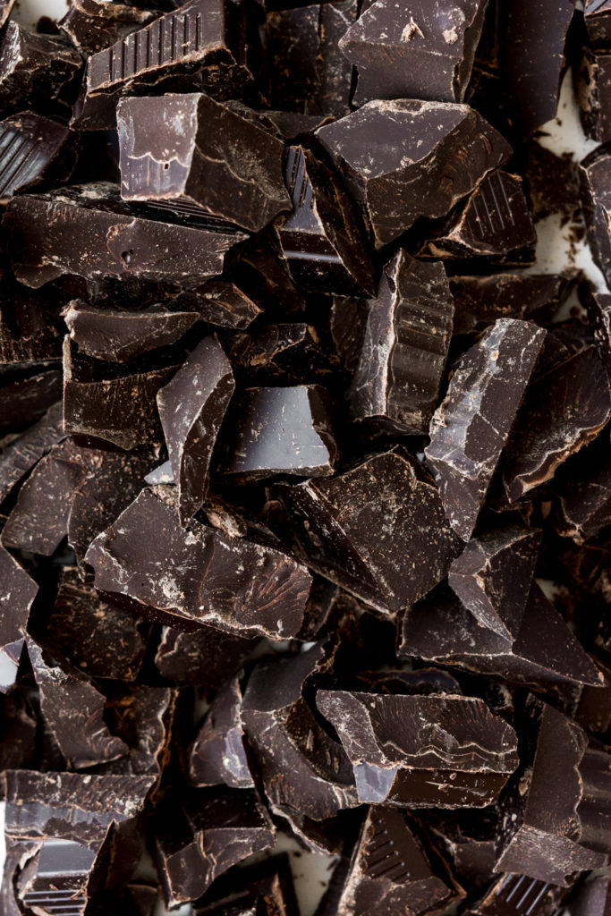 dark chocolate chunks for salted double chocolate cookies