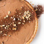 chocolate mousse tart with roasted hazelnut crust