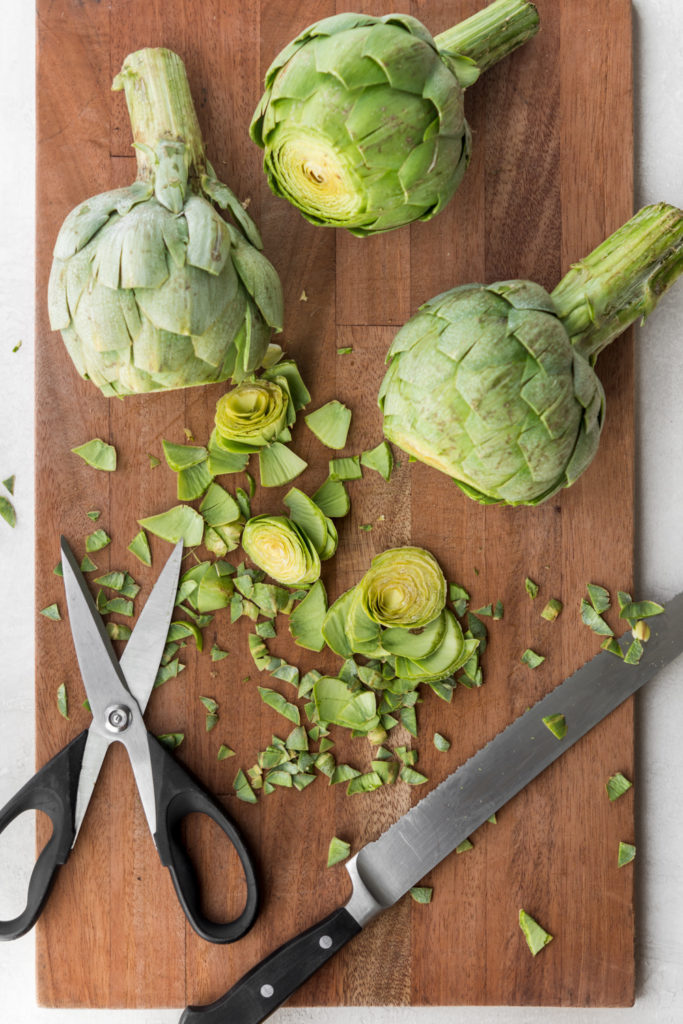 how to trim artichoke leaves