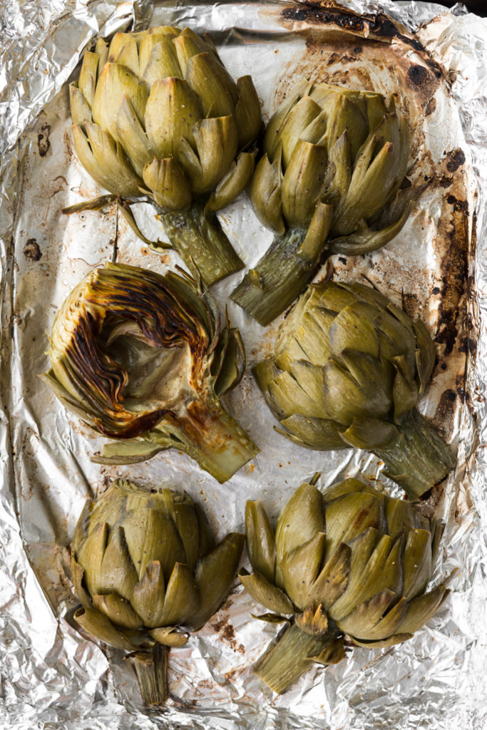 easy roasted artichokes with creamy dipping sauce