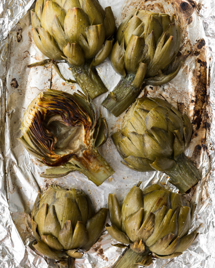 easy roasted artichokes with creamy dipping sauce