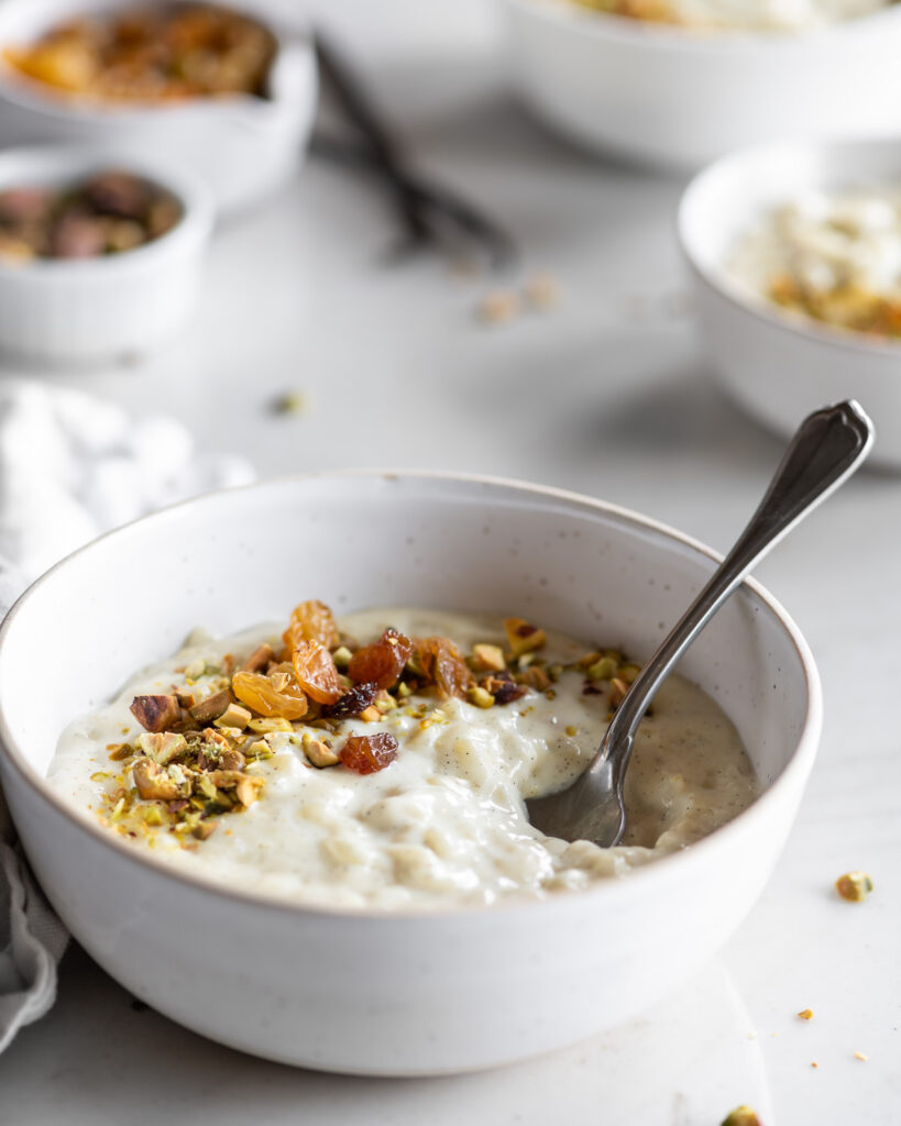 stovetop rice pudding recipe with vanilla and cardamom