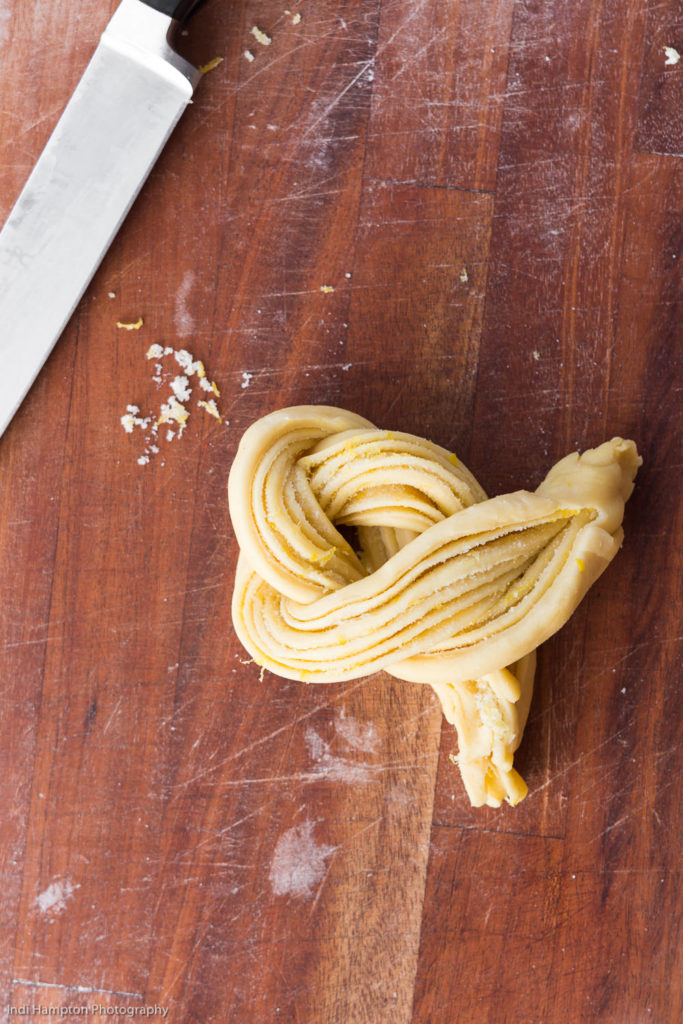 how to shape braided lemon dough