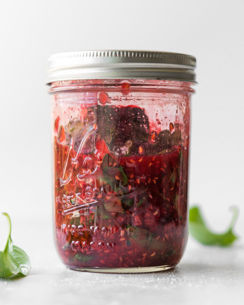 how to make a raspberry basil shrub