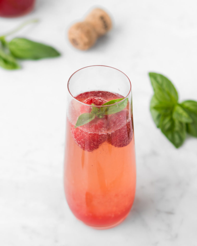 sparkling raspberry basil shrub cocktail-- withspice seasonal food blog