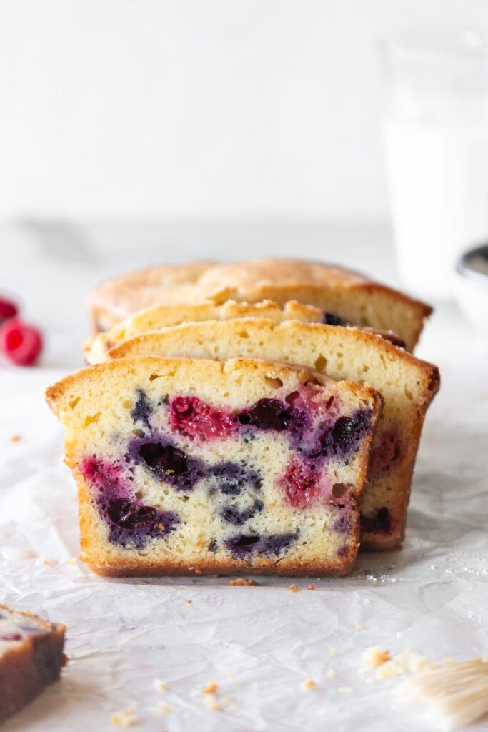 triple berry creme fraiche cake