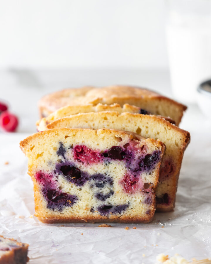 triple berry creme fraiche cake