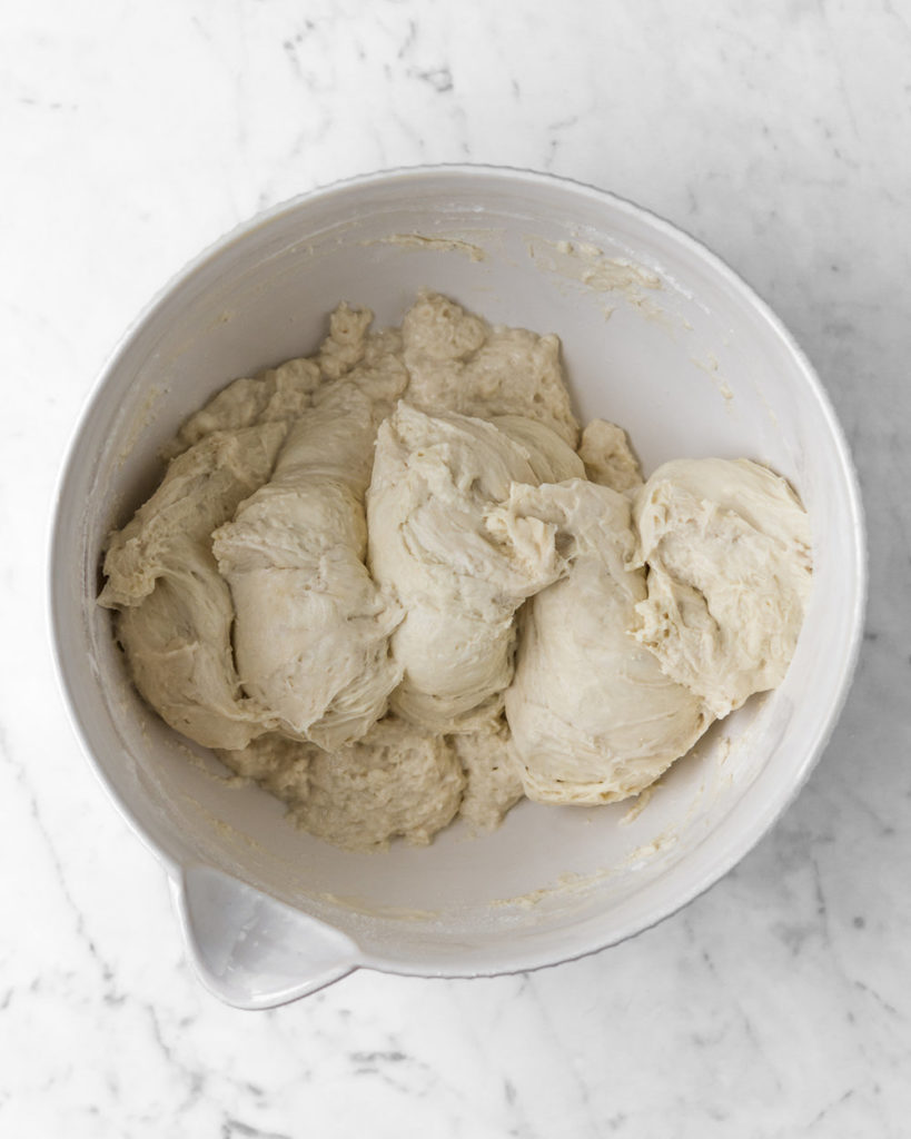 how to mix biga and dough 
