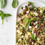 farro salad with zucchini, olives and slow roasted tomatoes-- withspice seasonal food blog