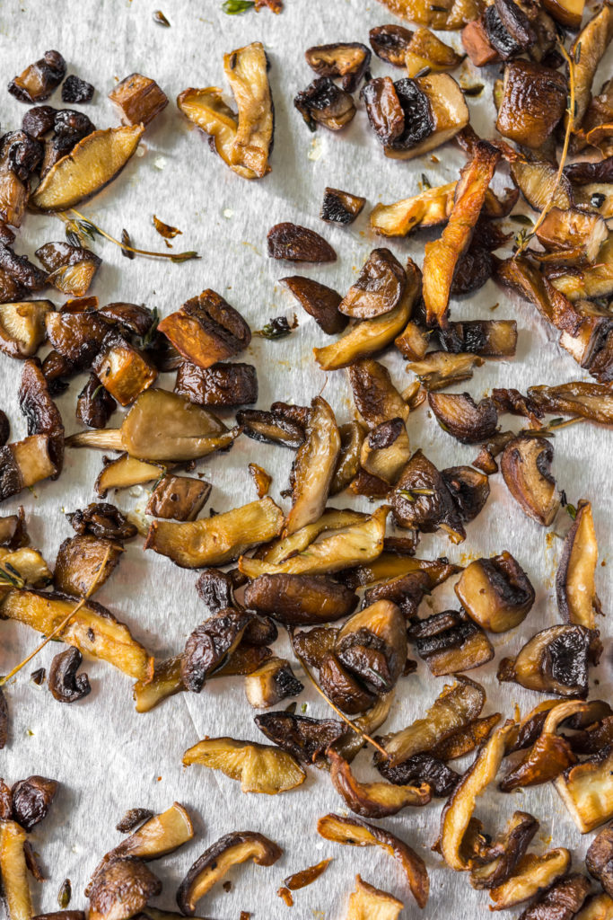 roasted wild mushrooms with thyme for goat cheese tart recipe