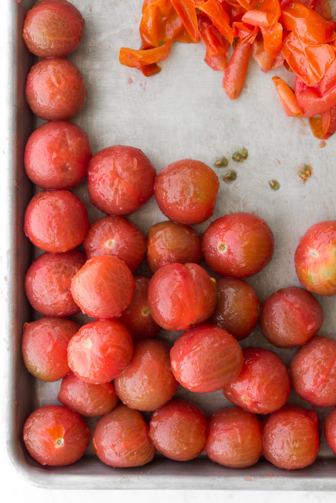 blanched and peeled tomatoes