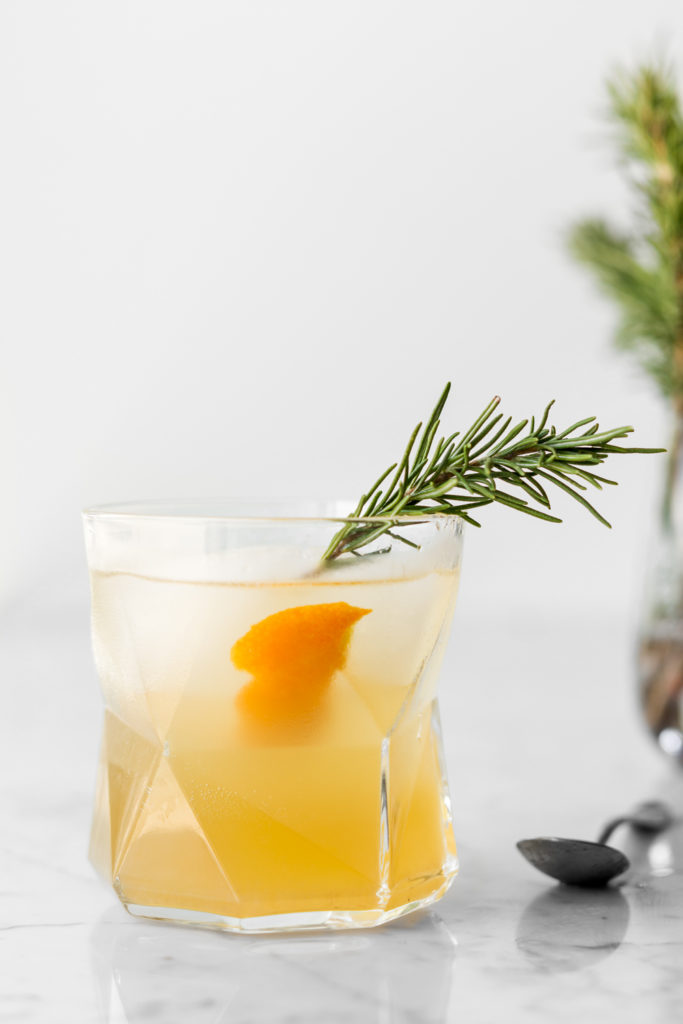 triple citrus rosemary shrub gin cocktail-- withspice seasonal recipes