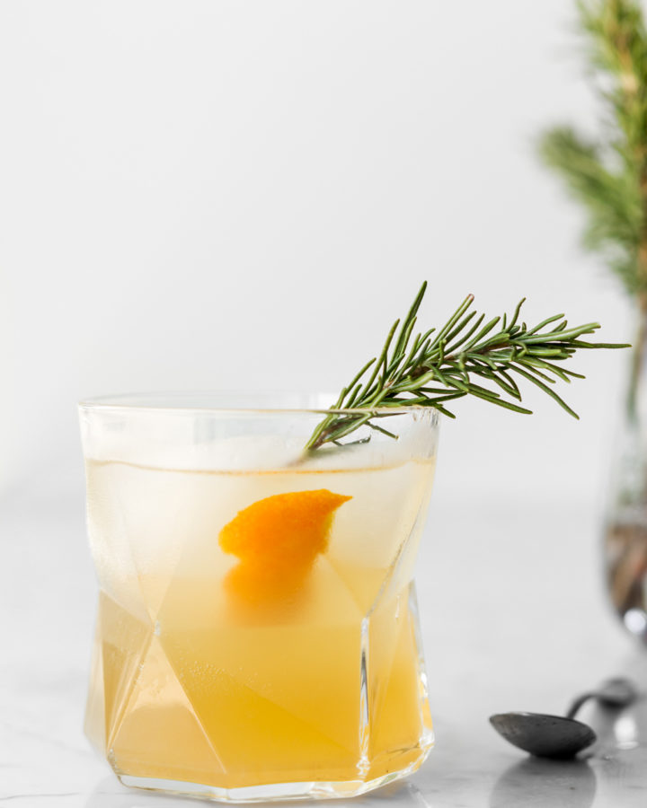 triple citrus rosemary shrub gin cocktail-- withspice seasonal recipes