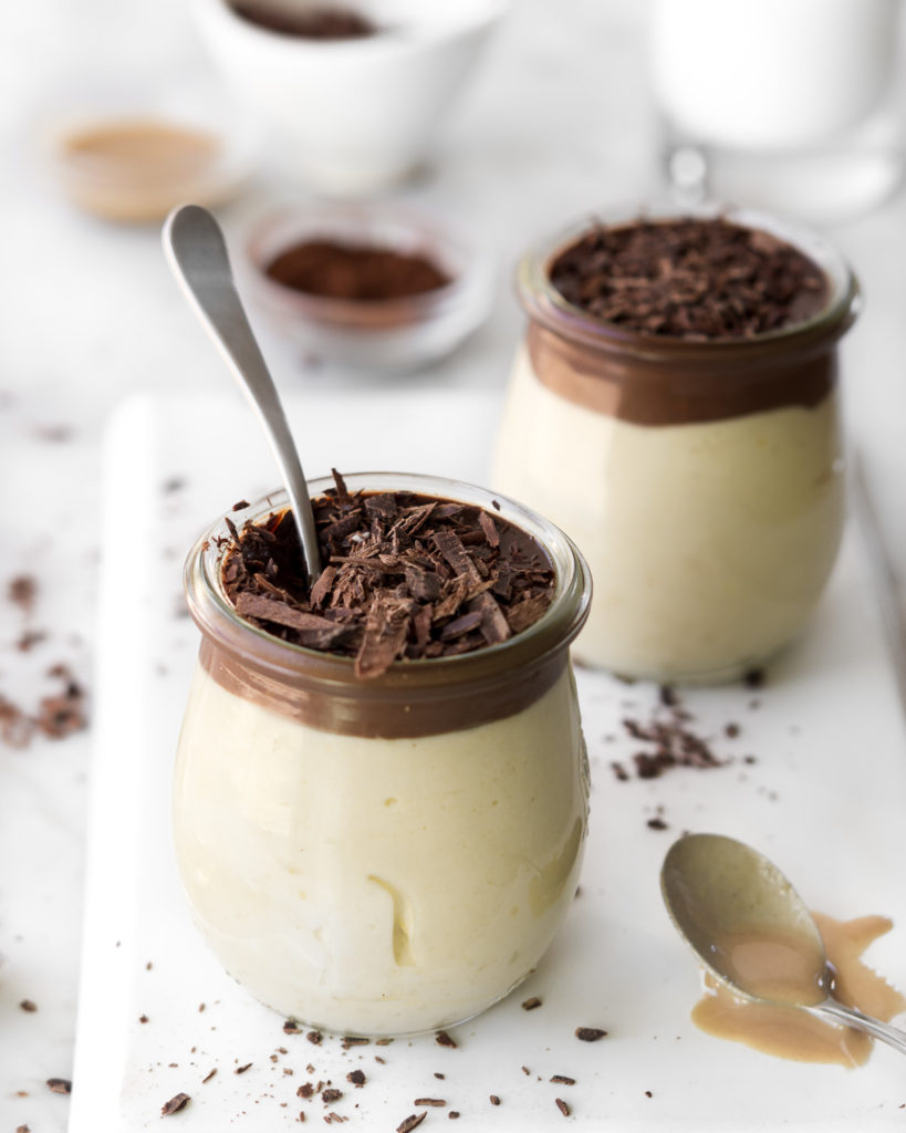how to make tahini mousse dessert with chocolate ganache