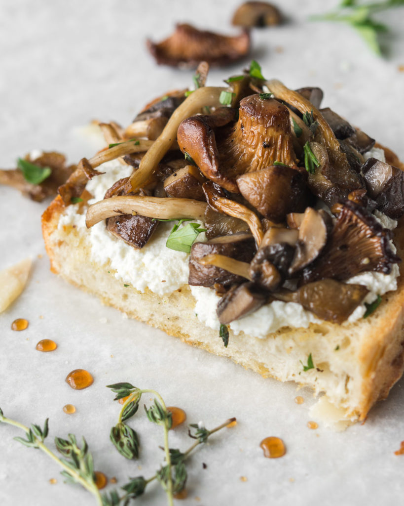 mushroom toast with ricotta, brown butter and parsley-- withspice seasonal recipe