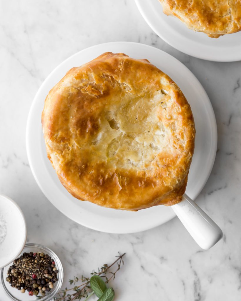 pumpkin pot pie with white beans and bacon