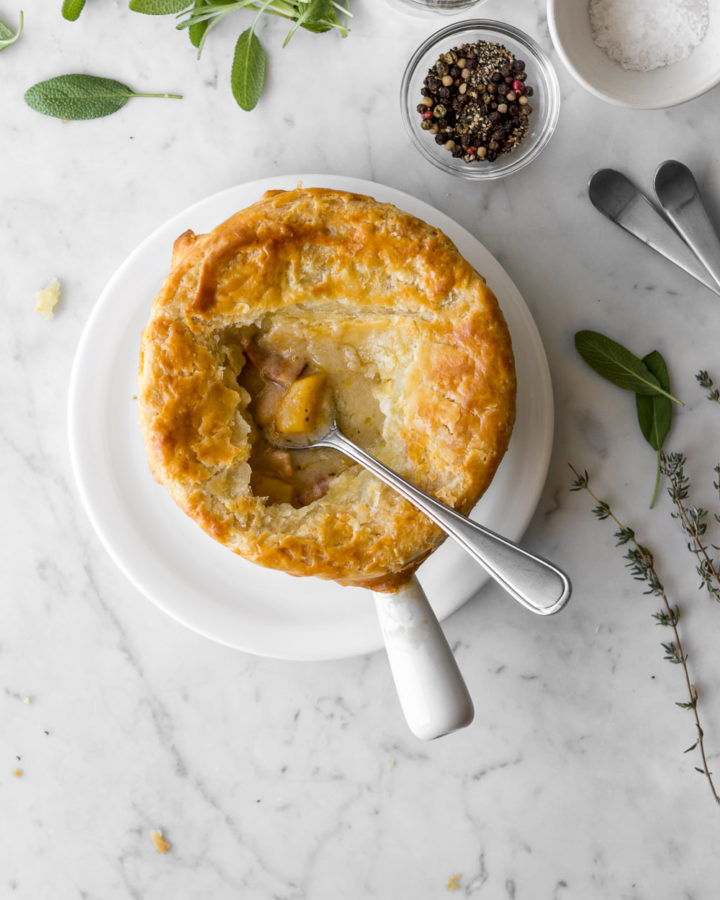 pumpkin pot pie with white beans and bacon3