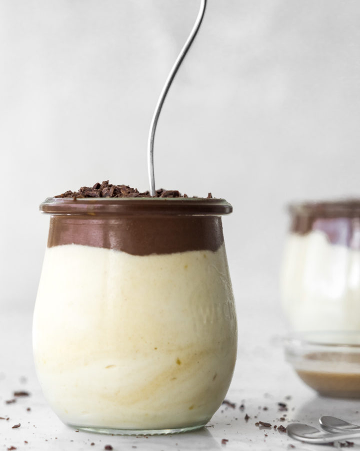 tahini mousse layered with chocolate ganache-- withspice seasonal recipes