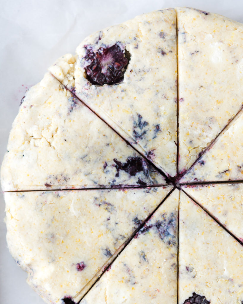 unbaked blackberry scones