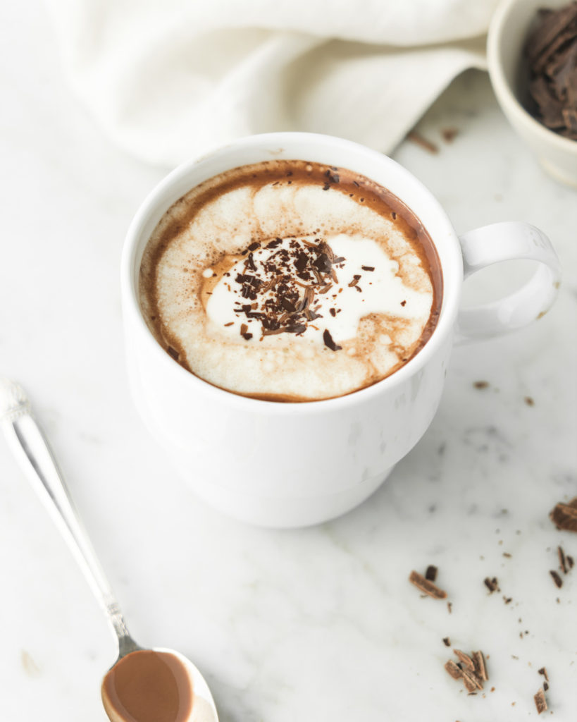 coconut milk hot cocoa with cognac