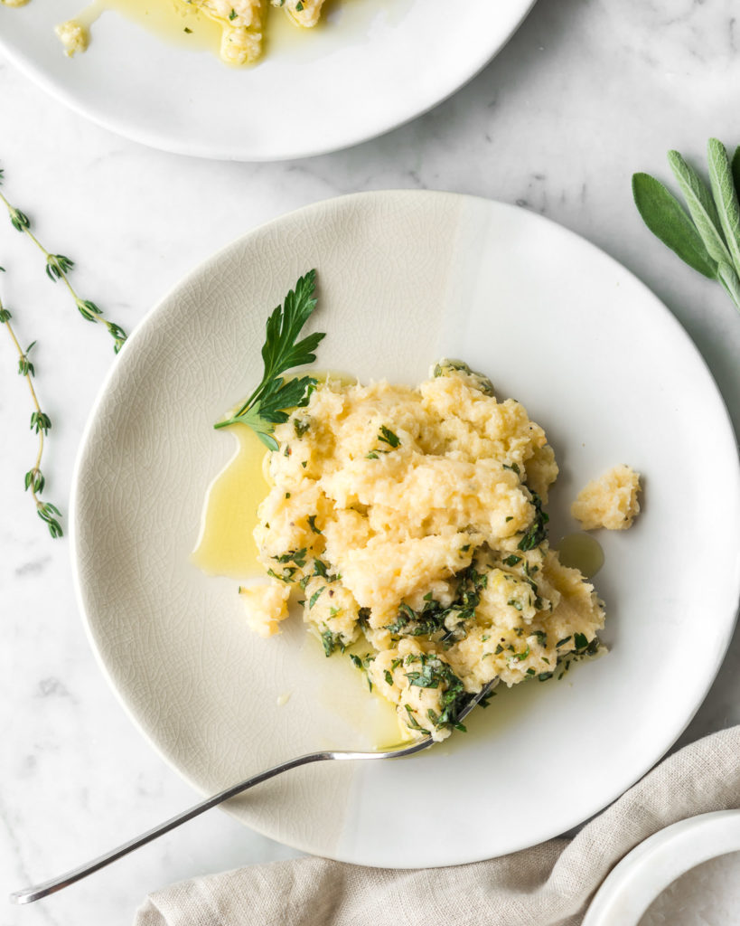 creamy mashed rutabaga with olive oil, lemon and herbs-- withspice food blog