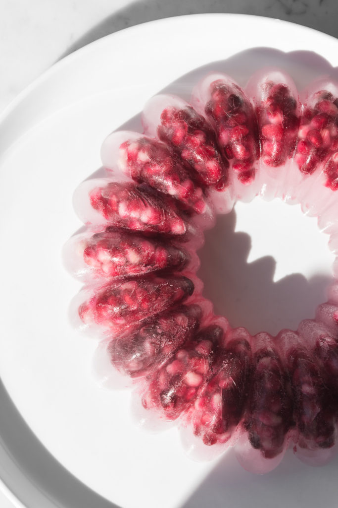 pomegranate seed ice ring for punch