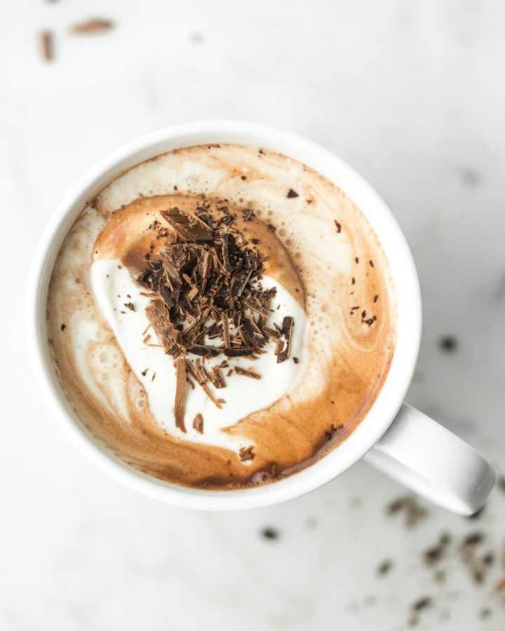 rich hot chocolate recipe with coconut milk and cognac