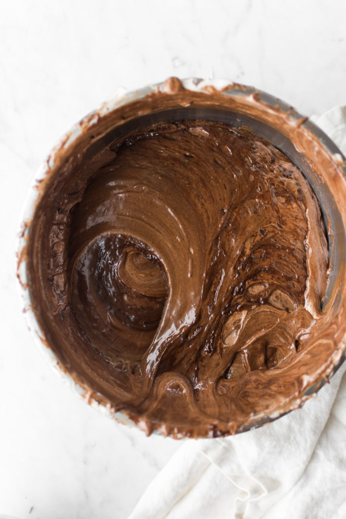 how to fold whipped egg whites into chocolate batter