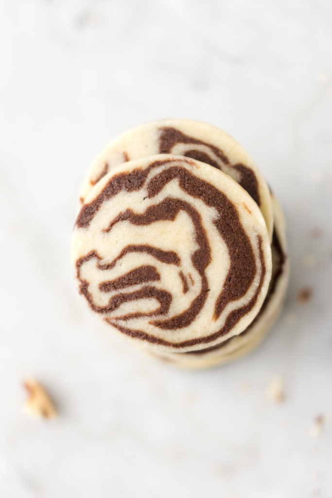marbled chocolate peppermint icebox cookies