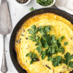 mushroom leek frittata with truffles and gruyere