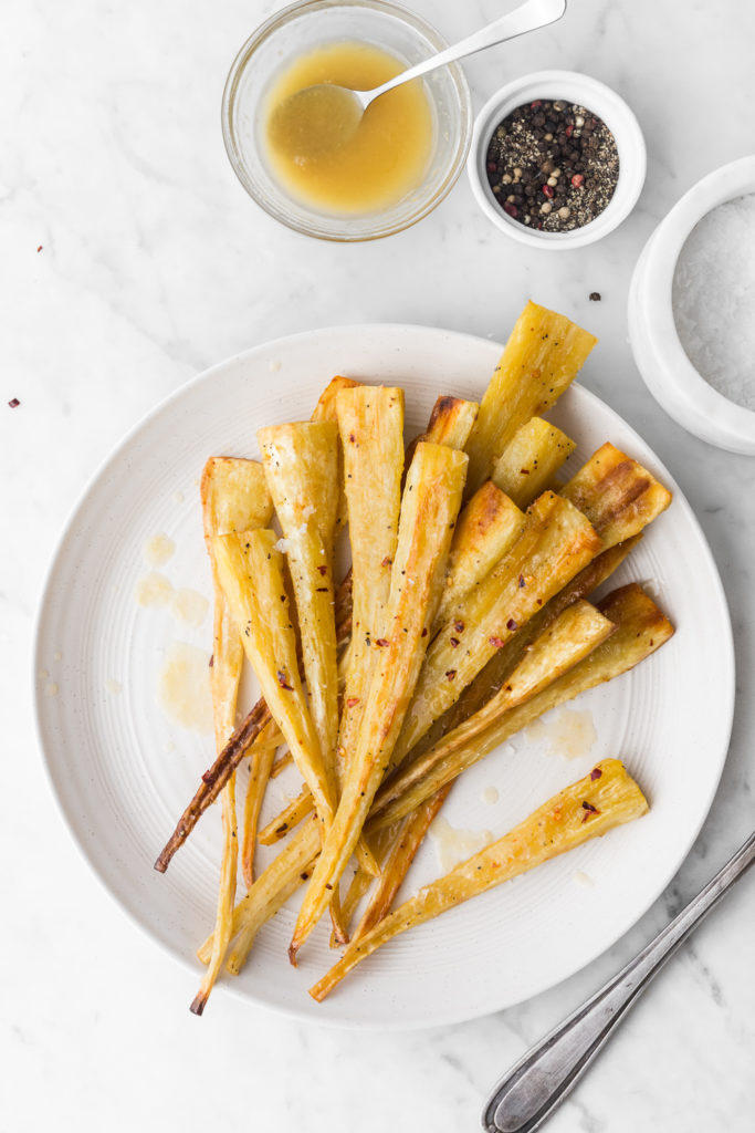 roasted glazed parsnips with maple, butter, ginger recipe