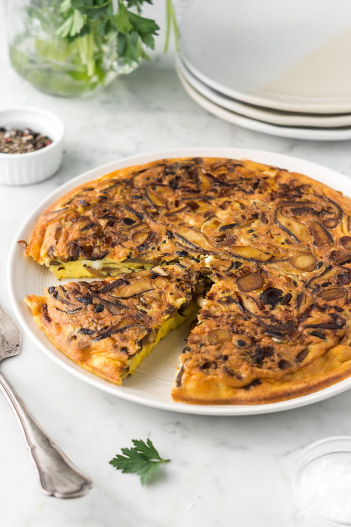 wild mushroom, leek and truffle frittata