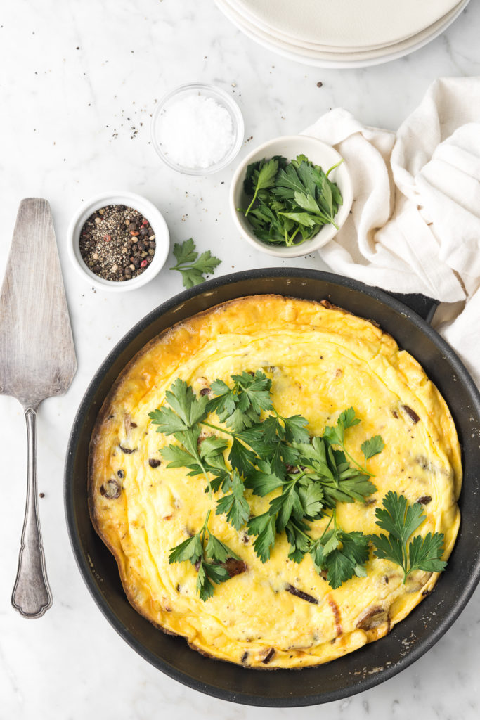 wild mushroom, leek and truffle frittata recipe