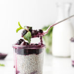 overnight chia seed pudding with maple butter blueberries