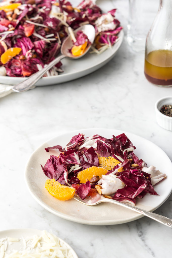 radicchio salad with oranges and pecorino