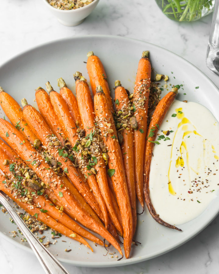 roasted whole carrots with pistachio dukkah recipe