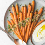 whole roasted carrots with pistachio dukkah